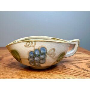 Hand Painted Louisville Stoneware Co Vintage Ceramic Gravy Boat Grape Motif Harv